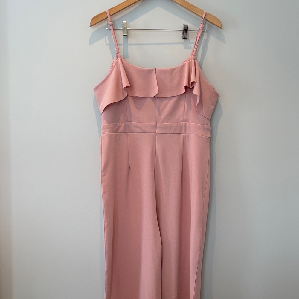 Chic Blush Ruffle Jumpsuit - Picture 2 of 3